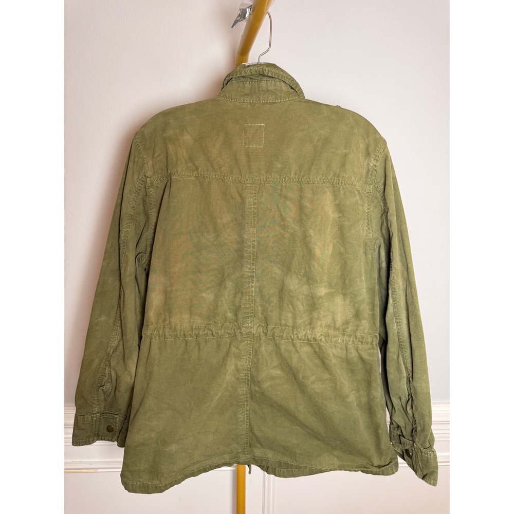 GAP Utility Jacket Women Medium Olive Green Cotton Military Field Coat - Picture 3 of 6